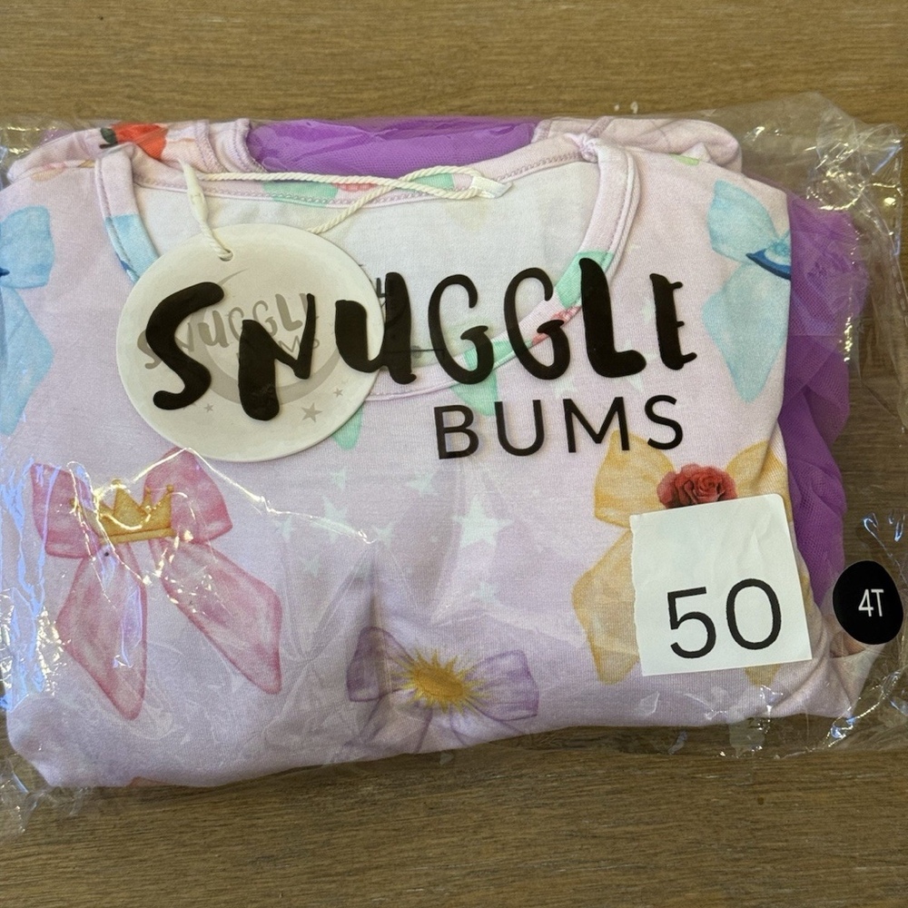 4T Snuggle Bums Tutu Twirl Princess Bows Bamboo Bottom Closure